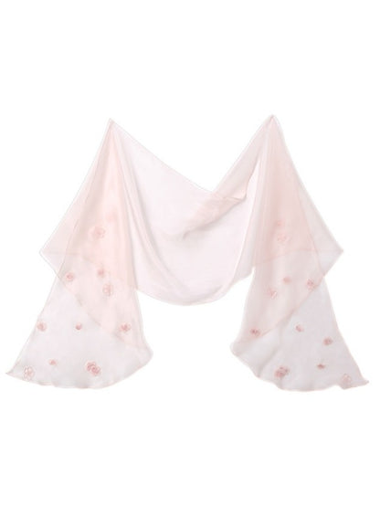 Floral Pink Hanfu Scarf with Charming Design - Yimu Walnut