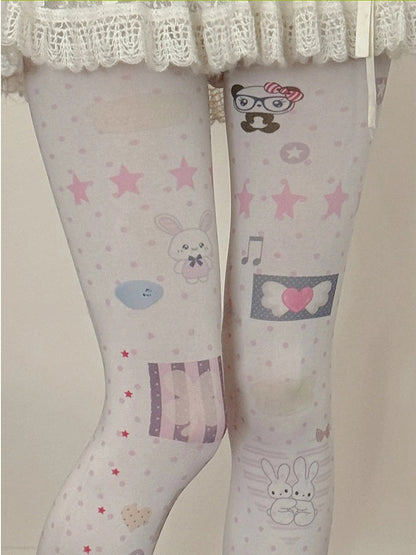 Pattern Dot Cute Tights Polka Bunny
