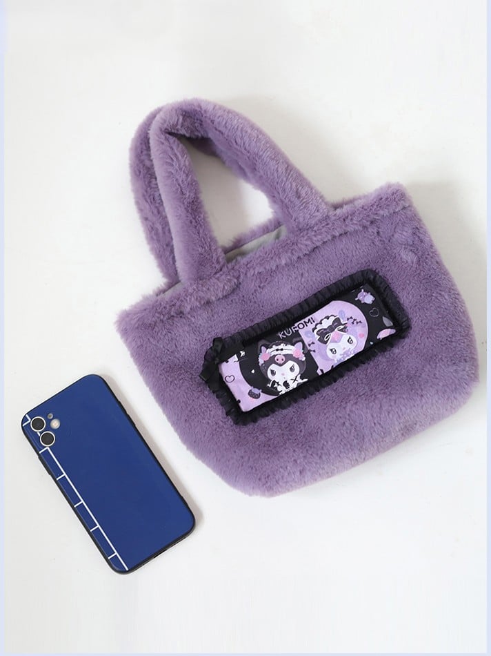 Sweet-Edgy Purple Bag Tote Lolita Cartoon Plush Print