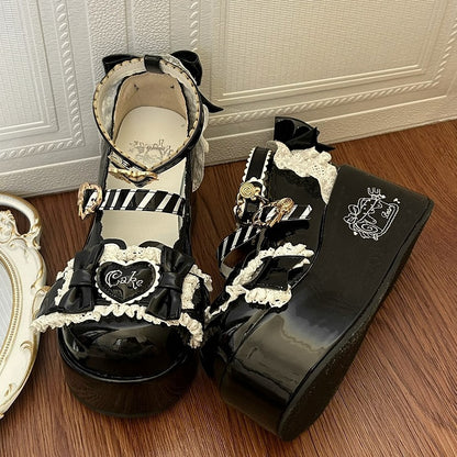 Sweet Black Mary with Lolita Toe Platform Round Janes