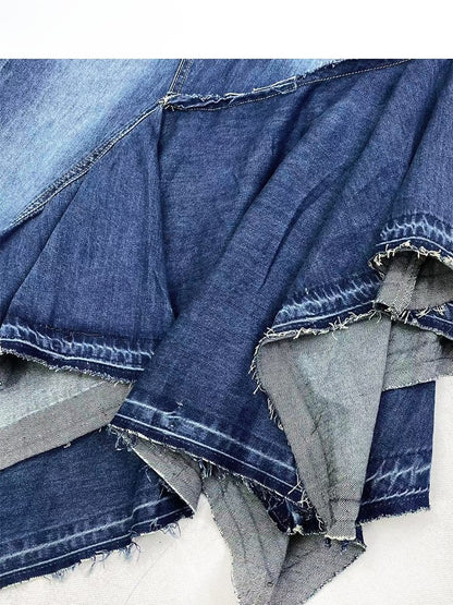 Mermaid Hem Asymmetrical Blue Y2K Skirt