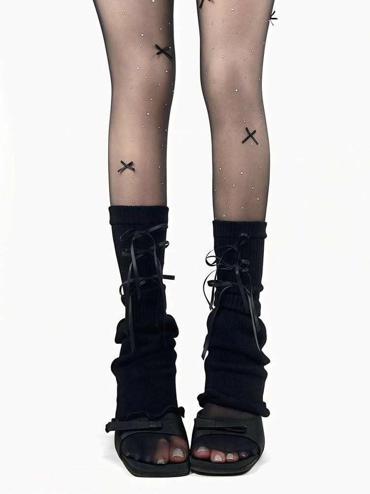 4 Warmers Colors Leg Flared Bow-Decorated