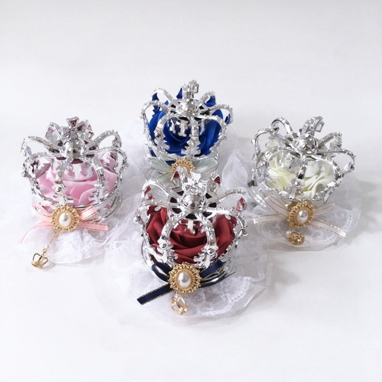 Headpiece 4 with Bead Options Lace White Lolita Bow Accents Crown Color and – Based Silver