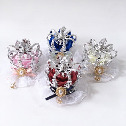 Headpiece 4 with Bead Options Lace White Lolita Bow Accents Crown Color and – Based Silver