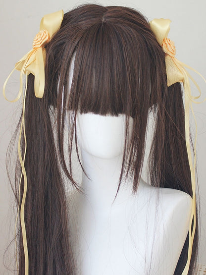 Bowknot Details Roses Design Hair Clips