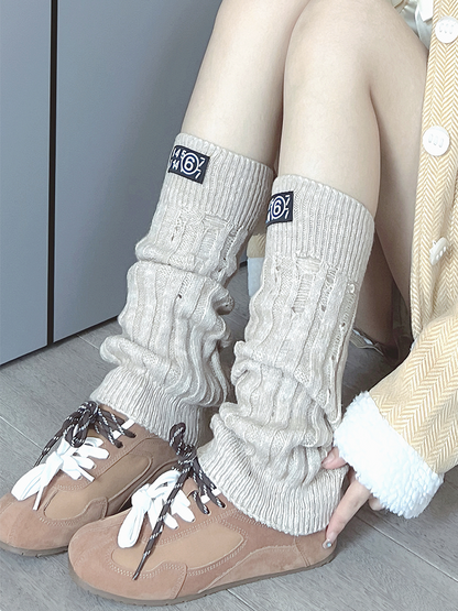 Off-white/Black Knitted Leg Warmers