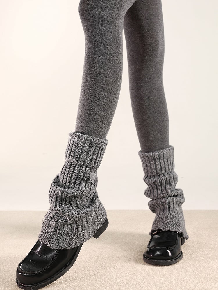 Warm Warmers Turn-Down Collar 4 Colors Knitted Flared Leg