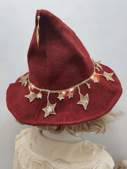 2 Sterne Hut Rot Halloween Wein Optionen Hexe Dekoration