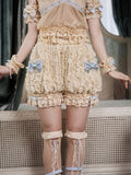 Layered Ruffle Bloomers with Blue Satin Bows and Lace - Blood Supply