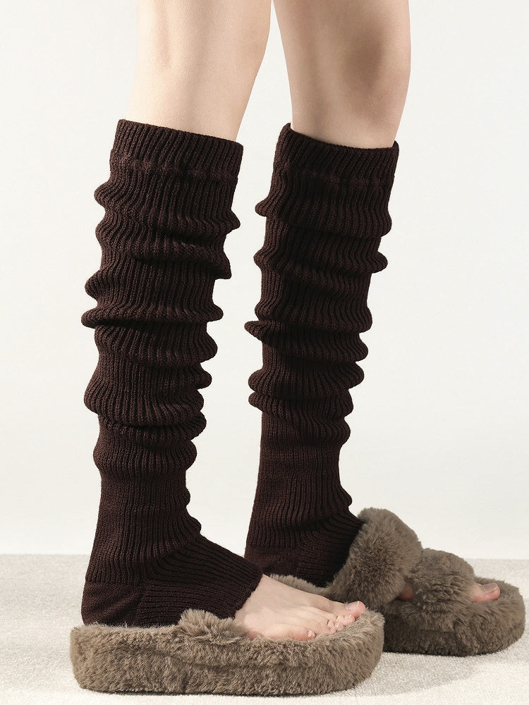 Slouchy Ribbed Open-Toe Leg Warmers - Kawaii Fairy Kei & Lolita Accessory, 4 Colors