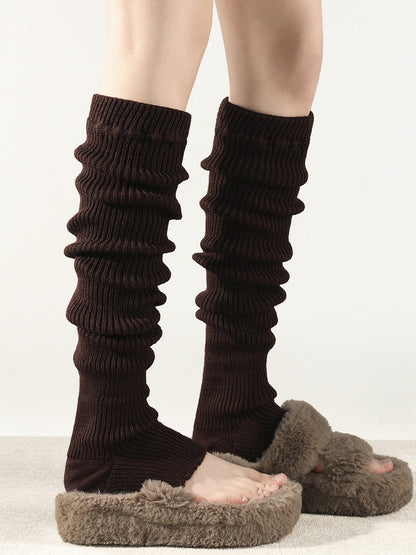 Slouchy Ribbed Open-Toe Leg Warmers - Kawaii Fairy Kei & Lolita Accessory, 4 Colors