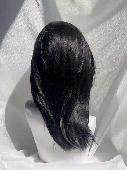 Wig with Bangs Ouji Style Black Curtain Straight 50CM