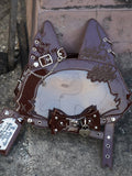Design mit Tasche Ohr PU frei Ita Nieten Bowknot Kitty Tote Card Detail braun Halter