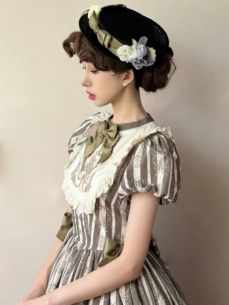 Lolita Floral Hat Black Classic Design