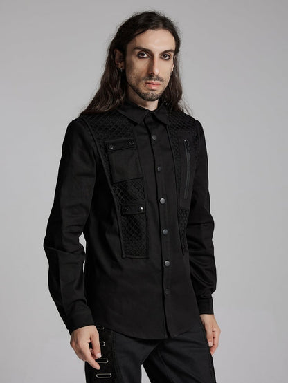 Men's Cyberpunk Black Shirt