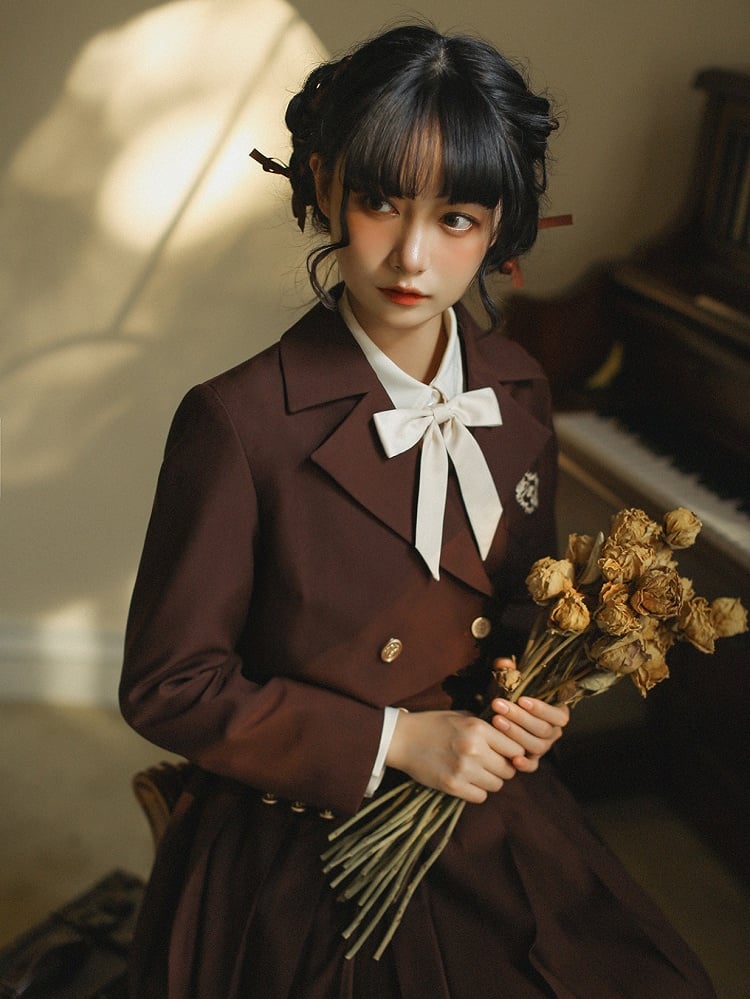 Stickerei JK Uniform Braun mit Blazer Elegante Taube