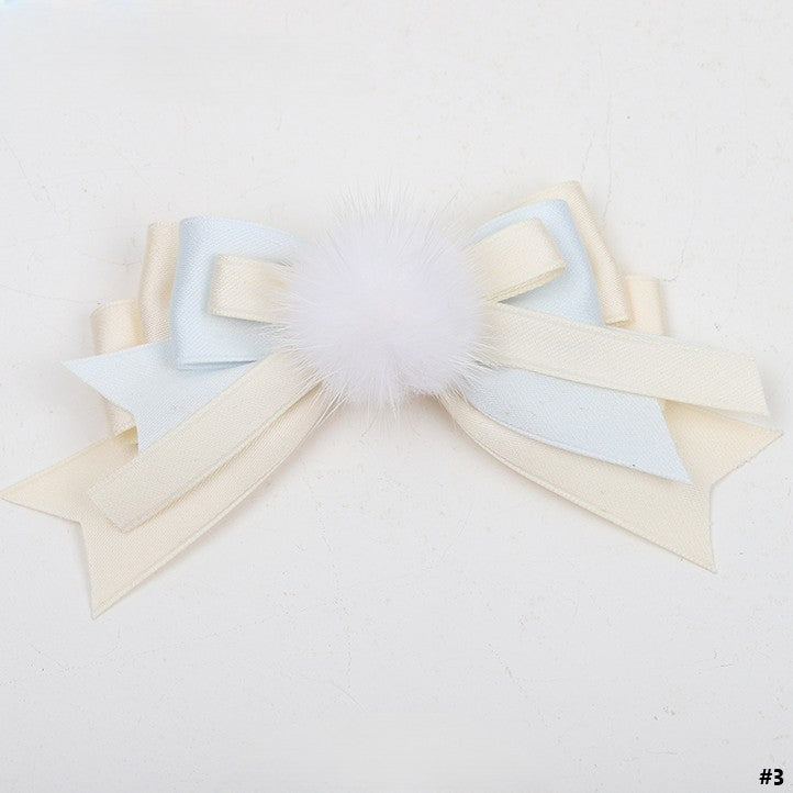 Options Blue Creamy White Bowknot Lolita Hairclip 3 Sweet