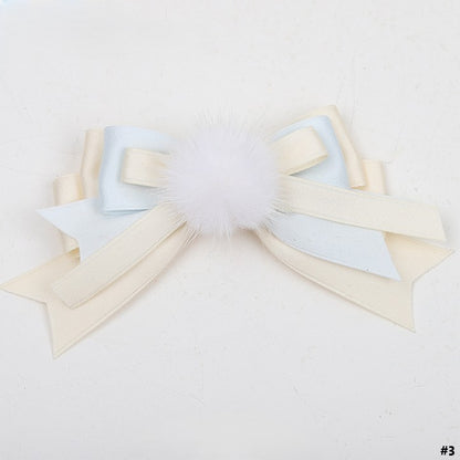 Options Blue Creamy White Bowknot Lolita Hairclip 3 Sweet