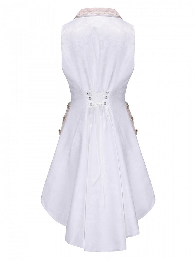 und Aristokrat Lange Mode Weste Weiß Rosa Ouji Lolita