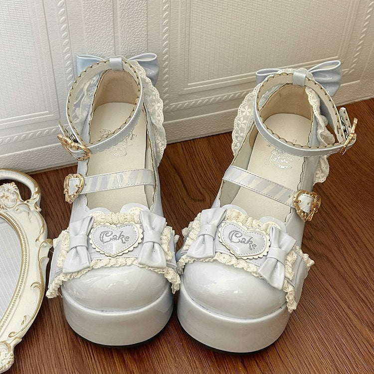 Platforms PU with Theme Sweet Lolita Teddy Bear Blue