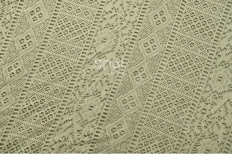 ベルト付きヘムトップス ボヘミアングリーン Vネック タッセル