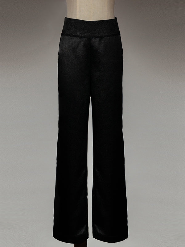 Black and Red Prince Outfit Ouji Lolita Full Set - Black Long Sleeves Shirt + Waistcoat + Black Pants