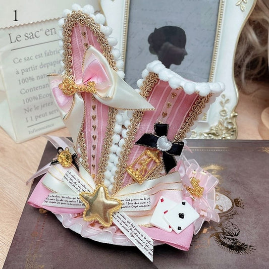 Options Mini Decorated Hat Poker in Vibes Ears Wonderland Alice Bowknot 11 Details Bunny