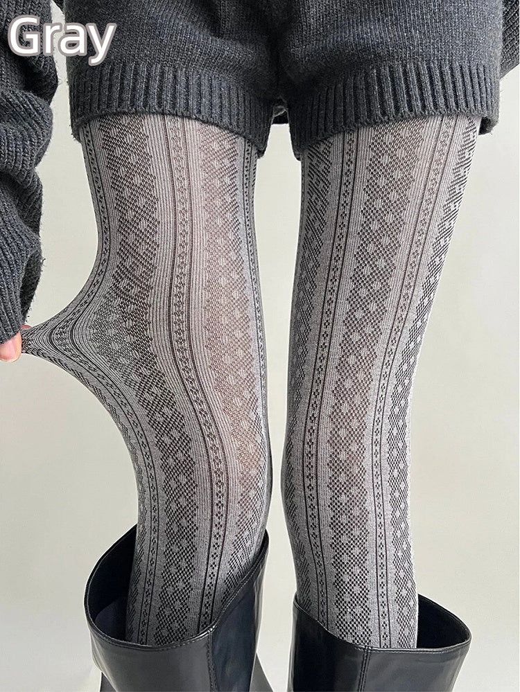 Pattern Textured Tights (6 Colors) Knit