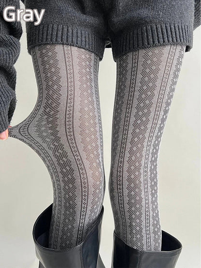 Pattern Textured Tights (6 Colors) Knit