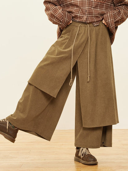 Asymmetrical Cut Pants 3 Wide-leg Design Colors