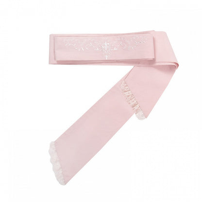 Pink Embroidery Lolita Waist Belt - With PUJI