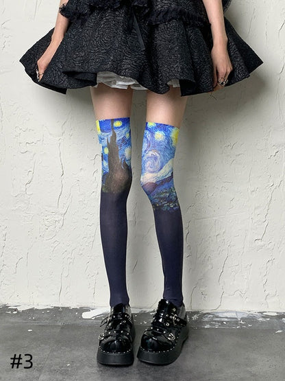 油絵オーバーニーソックス