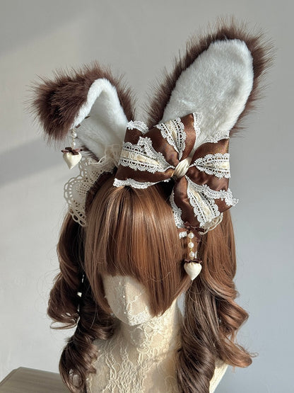 (With Set KC Accents) Chocolate-Themed Furry Ear Lolita