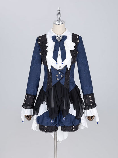 Gothic Fabric Prince Spider Lolita Ouji Shorts Dark Blue Web