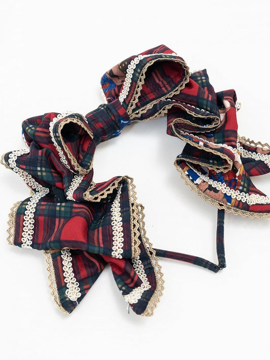 Red Lolita KC Bow Plaid Black