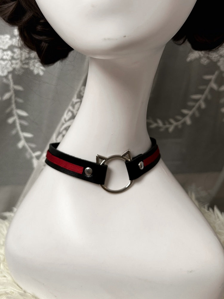 Ring Choker Rot Blau Tenshi Lila Licht / Kaiwai Katzenohr