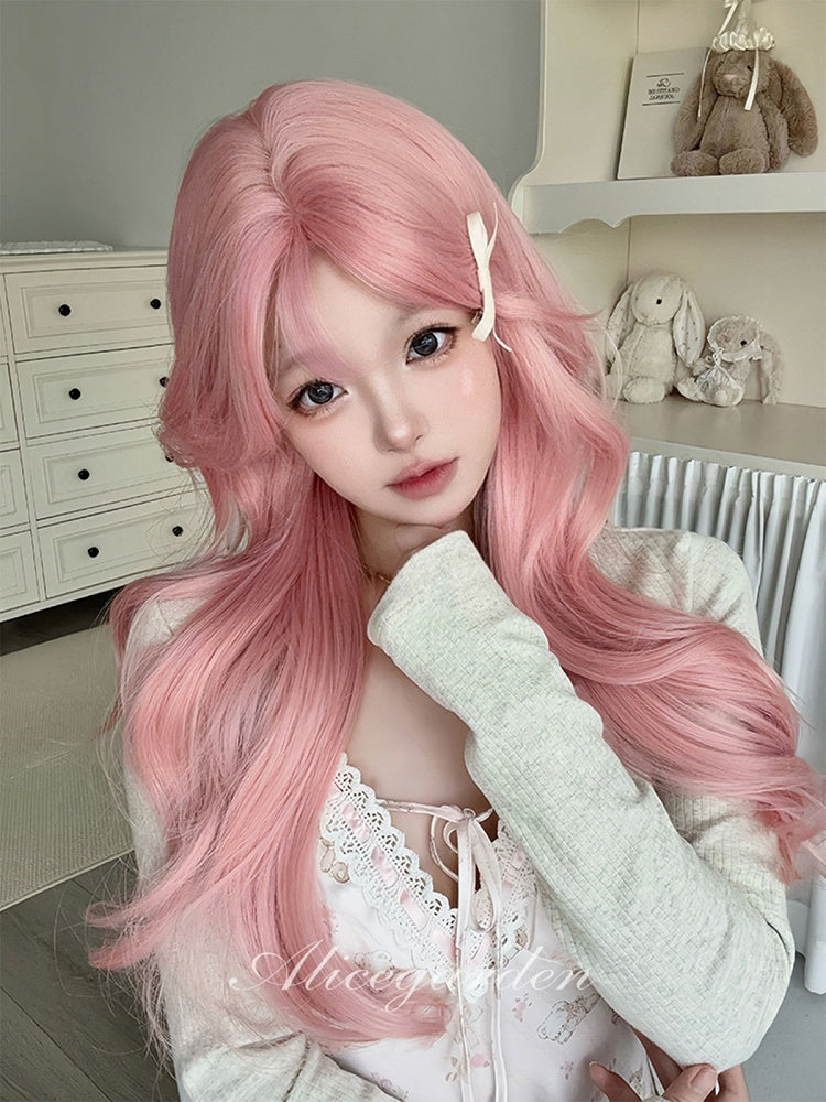 70cm Curly Wavy Wig with Full Fringe - Alice Garden