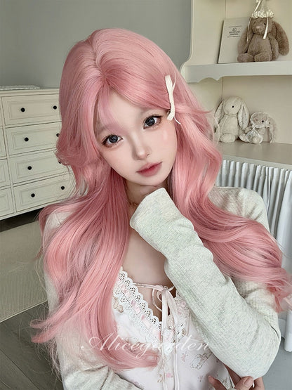 70cm Curly Wavy Wig with Full Fringe - Alice Garden