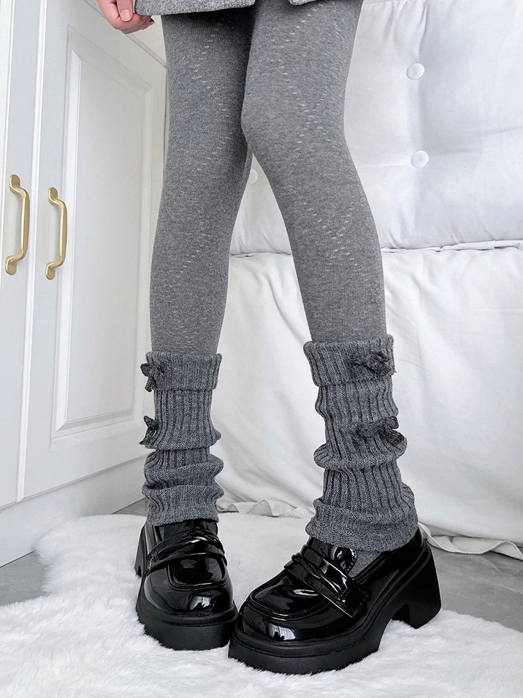 Warmers Ribbed Gray Slouchy Dark Leg
