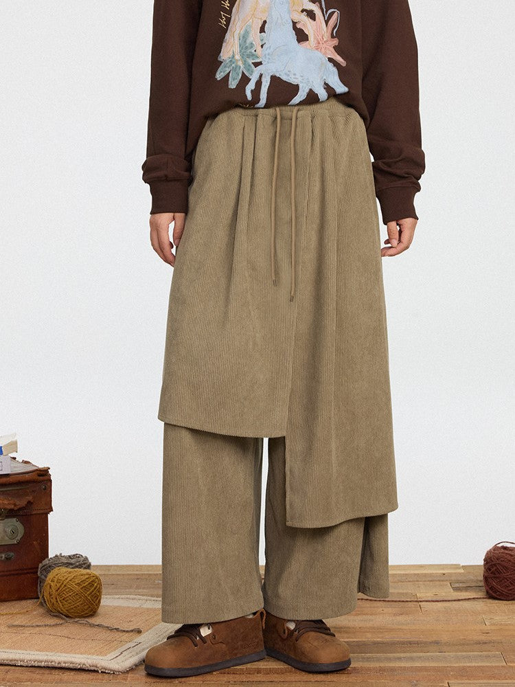Asymmetrical Cut Pants 3 Wide-leg Design Colors