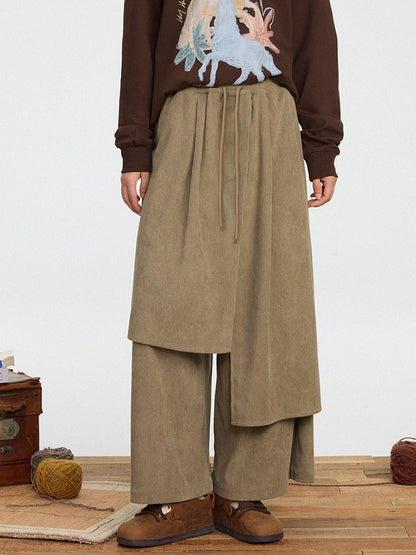 Asymmetrical Cut Pants 3 Wide-leg Design Colors