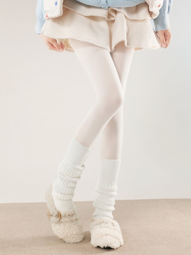 Black/White/Gray Warm Warmers Footed Leg Knitted