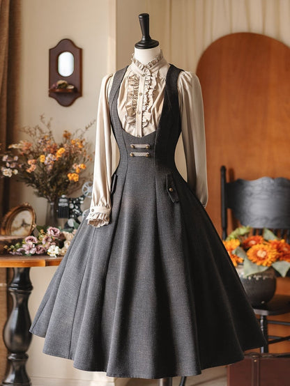 Dress Vintage Under Bust Lacing with Black Back Elegant