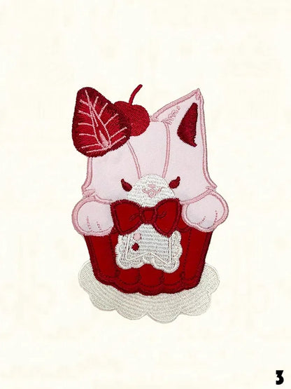 Kitty / Bear Embroidery Brooch Bunny