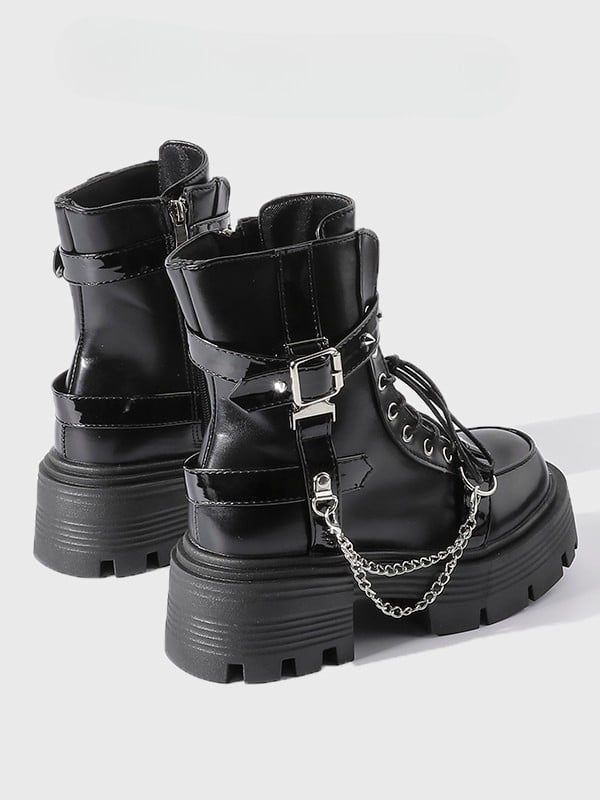 Martin Black Detachable Buckle Studded Strap - Punk with Charm Boots Chain