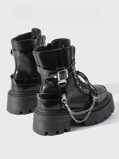 Martin Black Detachable Buckle Studded Strap - Punk with Charm Boots Chain