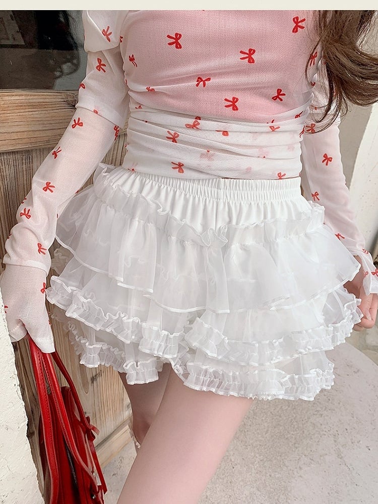 Lolita Puff Layers Cake Skirt - Lan Jian Chuan