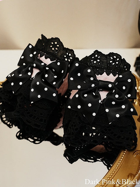 5 Color Dot Wrist – Options Bow Cuffs Polka with Sweet Lolita