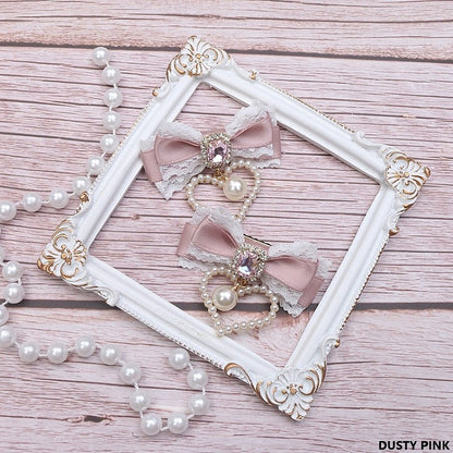 Bowknot Hairclip Options Lace Kei Jirai Charm 10 Heart Pearl Color