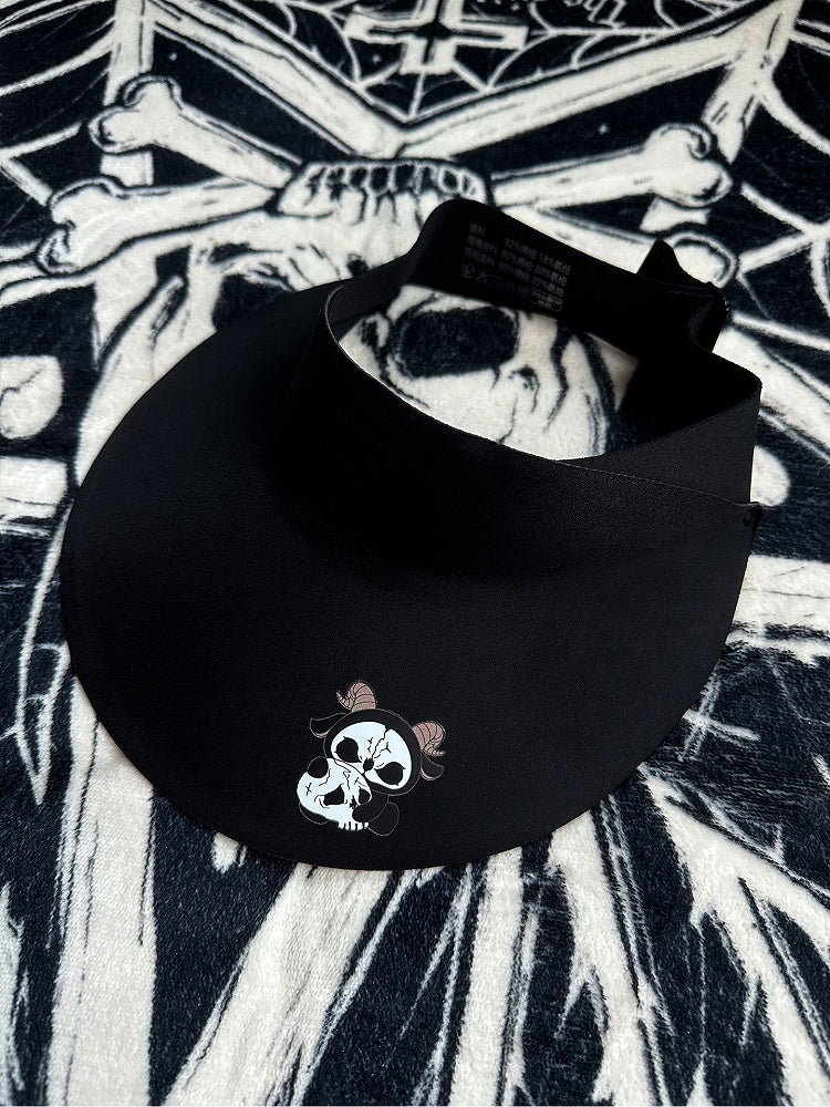With Hat White Protection Black Gothic Reaper Print Grim and Sun